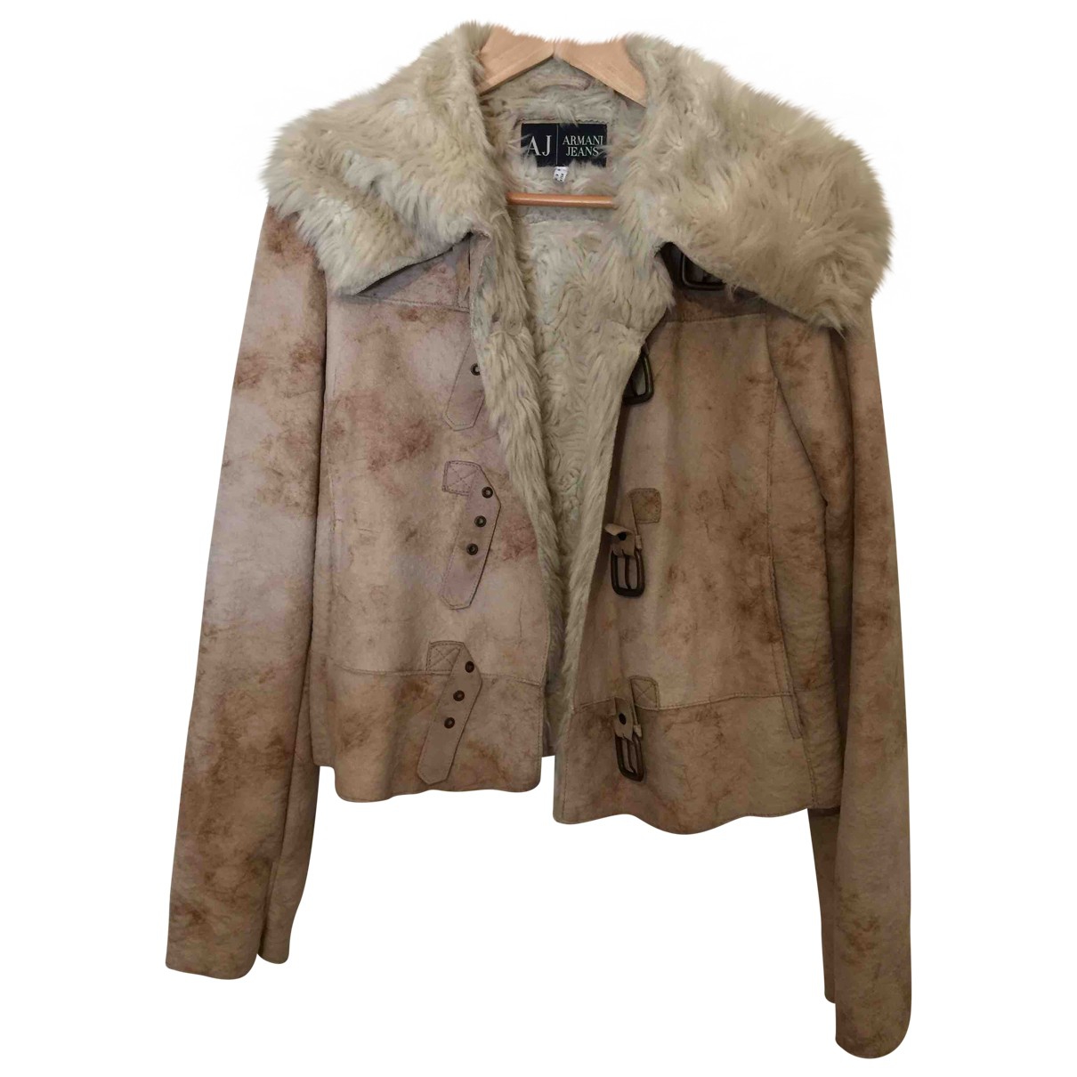 Faux fur coat Armani Jeans Beige size 